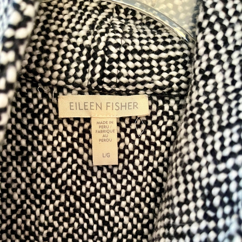 Eileen Fisher Black and White Woven Blazer